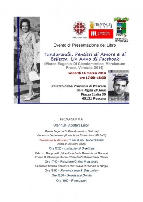 Presentazione del Libro Tundurundù - Marco Eugenio Di Giandomenico